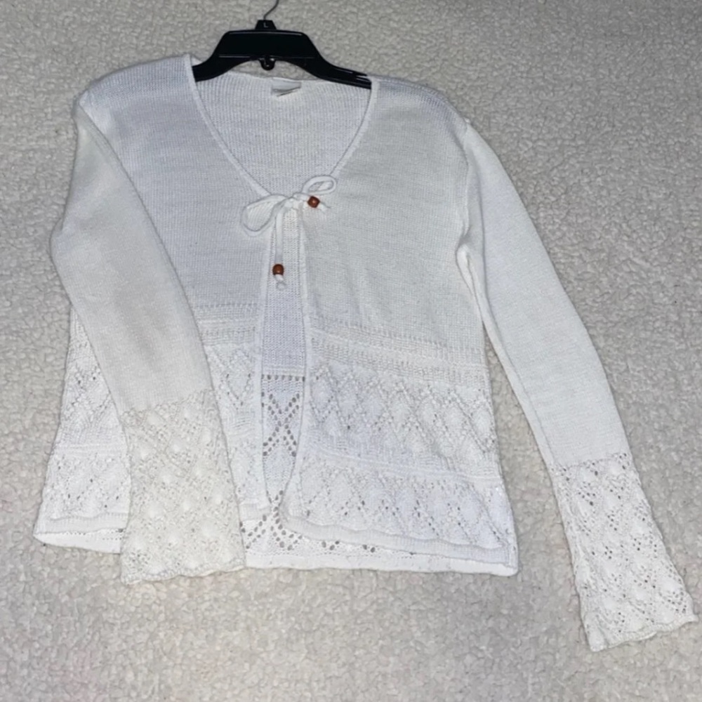 White cardigan